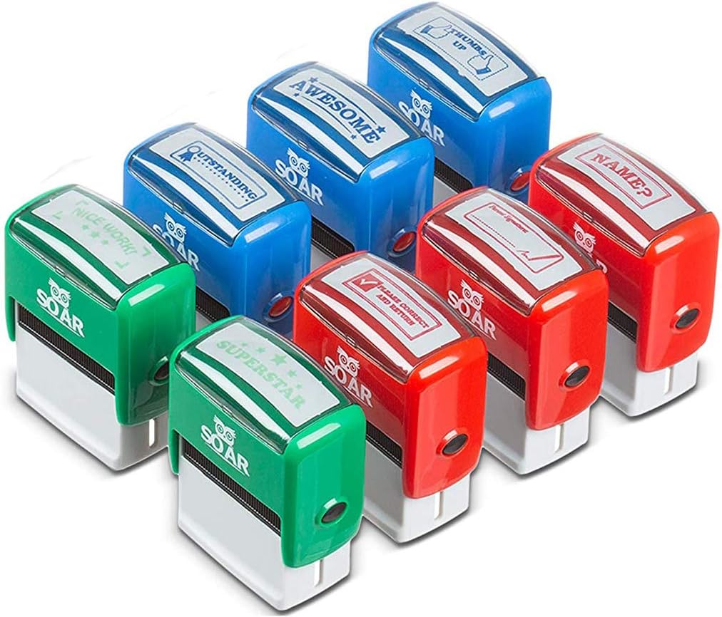 Lot de tampons autoencreurs colorés pour enseignant Pour l’école, la