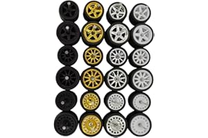 GENERIC 1/64 Scale Progressive Rubber Wheels Set | 10-Pack Random Wheel Designs in Two Sizes (10.5mm & 13mm) | Custom Upgrade Tires for Hot Wheels, Matchbox, Mini GT, Greenlight, Auto World & Diecast Cars