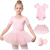 Stelle Girls Ballet Leotards Toddler Dance Outfit Combo with Pull on Skirt and Tights (Toddler/Little Kid/Big Kid)
