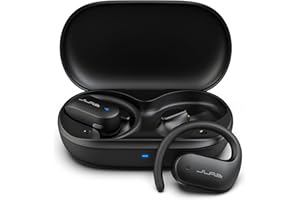 JLab JBuds Open Sport Earbuds, Black, Ear Hook Design for Workout Fitness, Wireless Open-Ear Audio Freedom, Safe Listening, Bluetooth Multipoint, Customize with The App