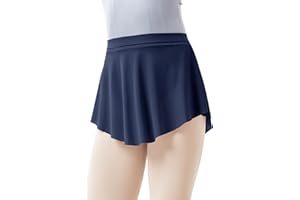 RuiBalletto Girls Women Mesh Dance Skirt with Side Split, Stretchy Pull On Ballet Skirts for Ballerina