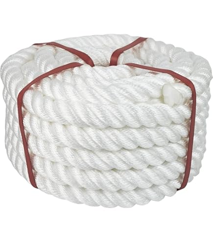thumbnail image 2 of Heavy Duty White Twisted Nylon Rope - 10 Feet 3/4 Inch Multipurpose Utility Line For Boating & Outdoor Use 2 of 10