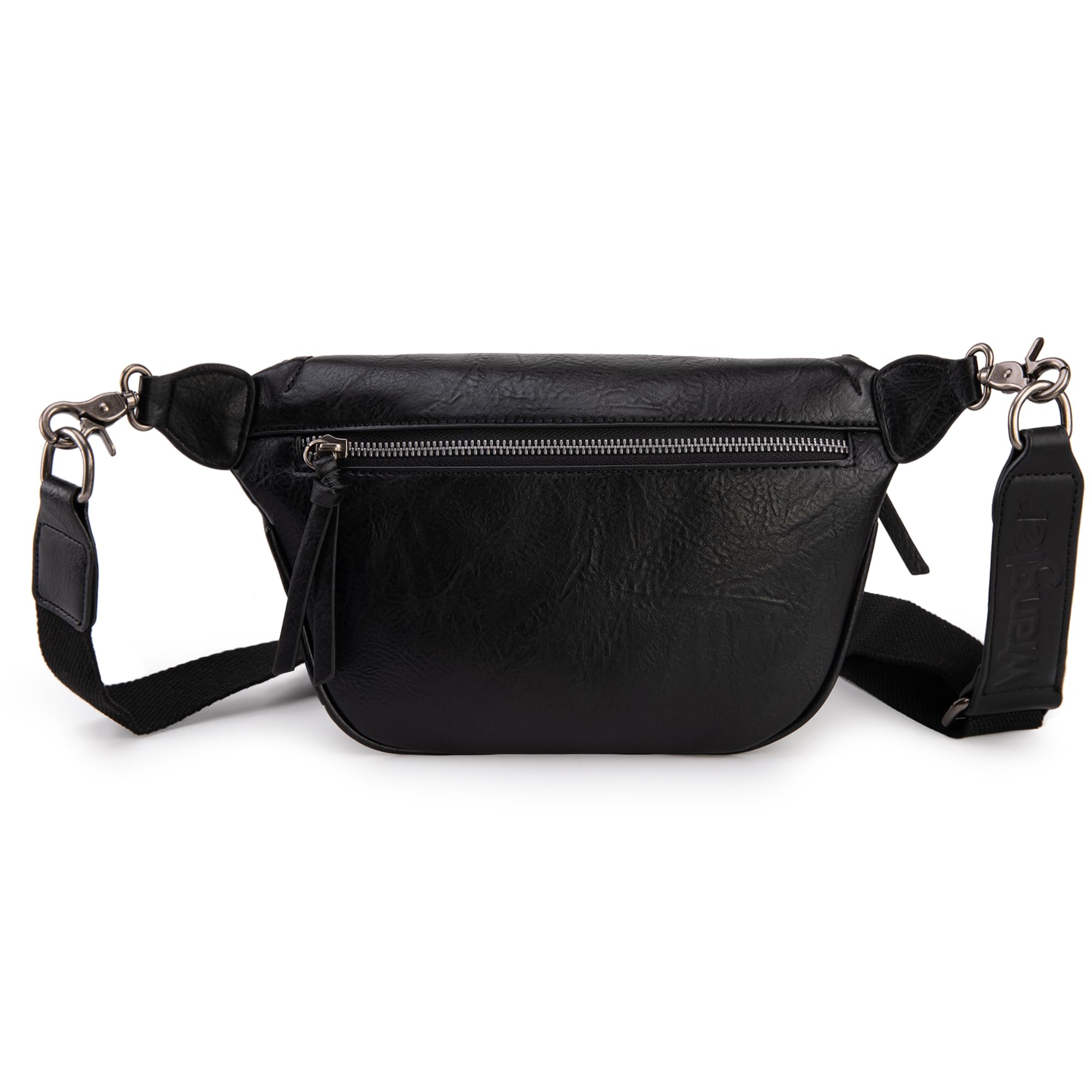 Wrangler Large Fanny Packs for Women Waist Bag Travel Belt Bags Crossbody Sling Purse Black