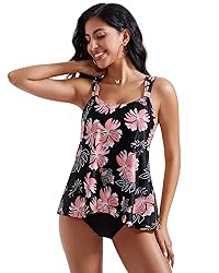 RXRXCOCO Women Tankini Bathing Suits Ruffle High