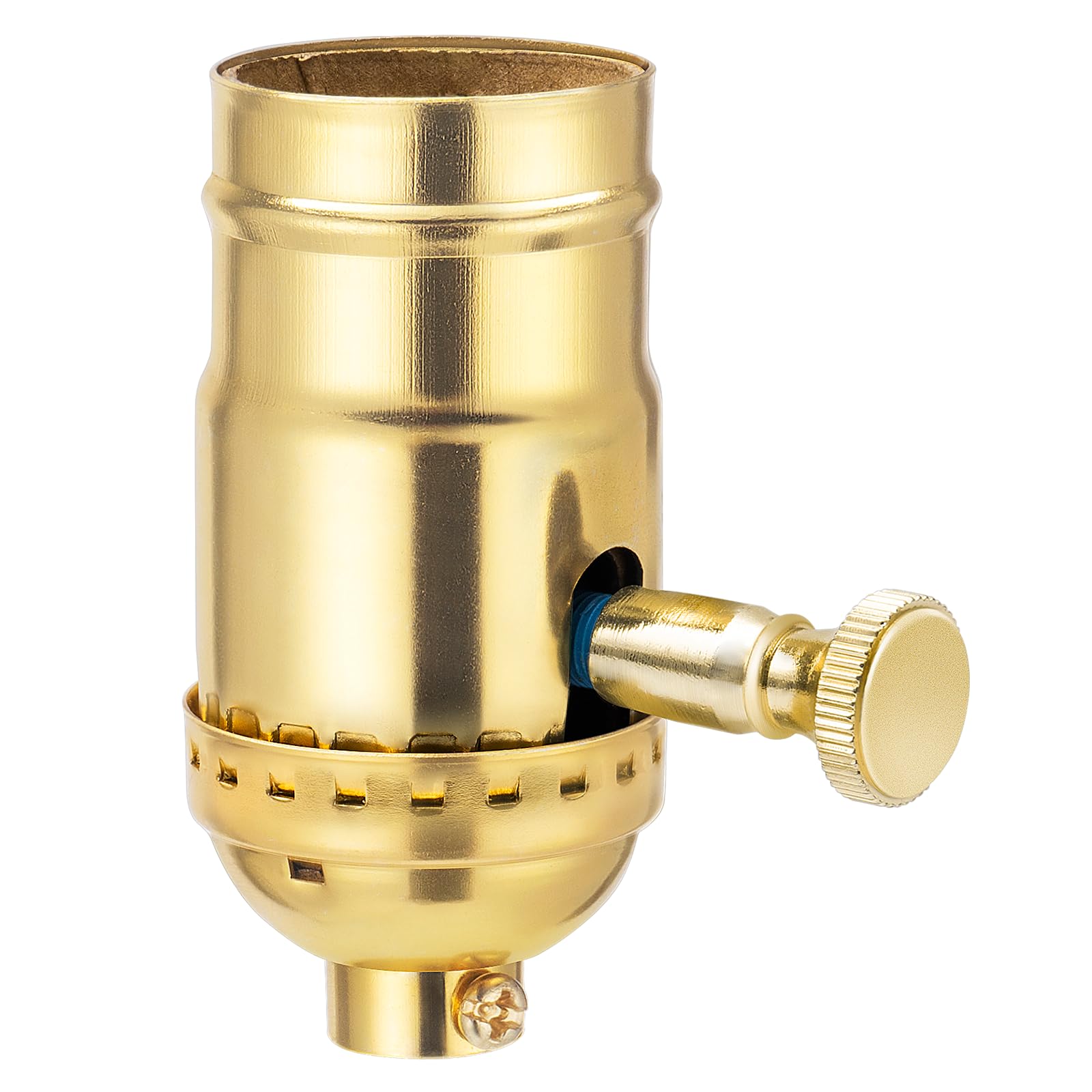 Photo 1 of DiCUNO UL Listed Full Range Dimmer Lamp Socket Replacement, Vintage E26 Light Bulb Socket, Rotating Dimmer Switch Knob for Table, Floor Lamp, DIY Project, Gold, 150 Watt, 1-Pack
