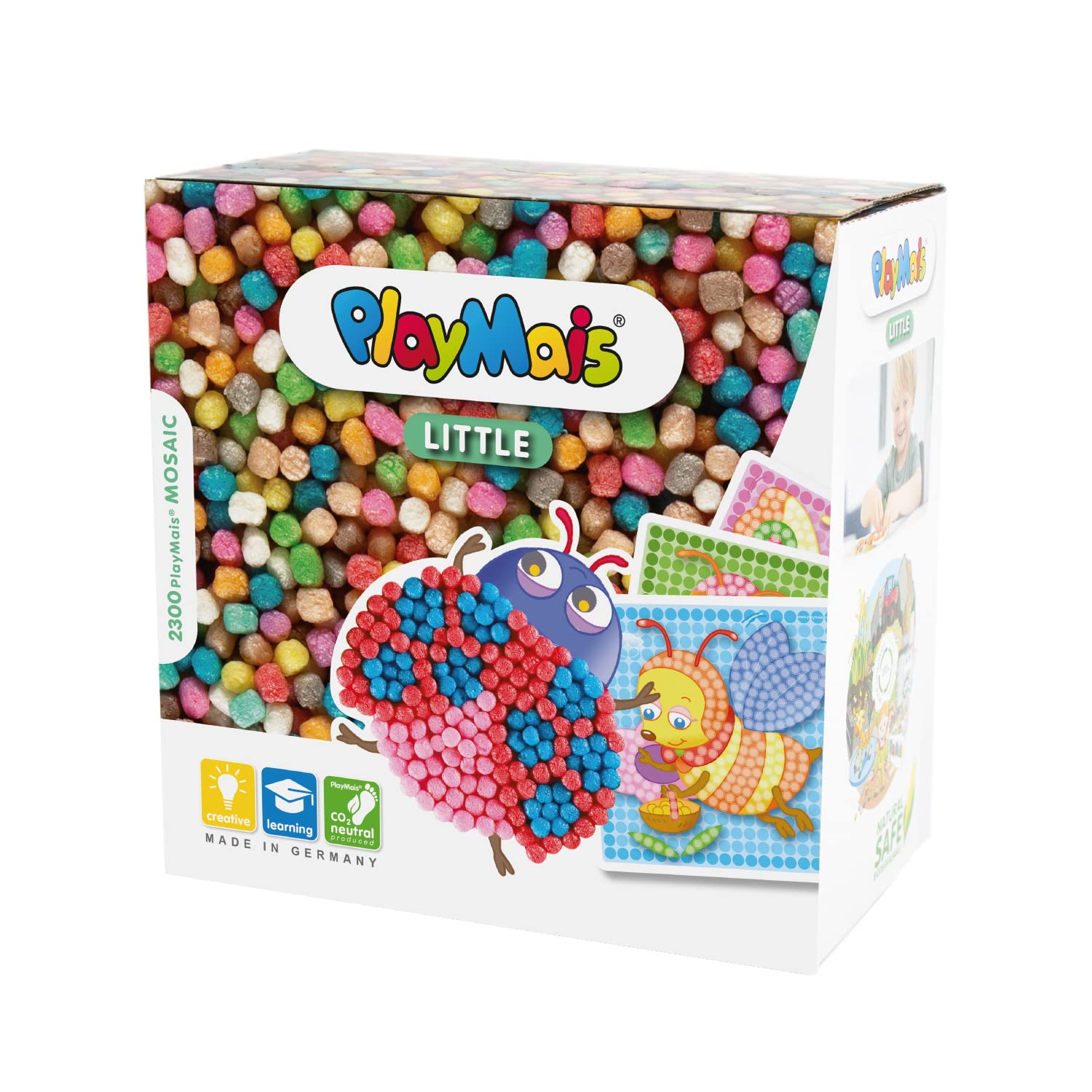 PlayMais MOSAIC Little Bug creative craft kit for girls & boys from 3 years I 2300 PlayMais & 6 mosaic templates with bug, bee & co I stimulates creativity & motor skills I natural toy