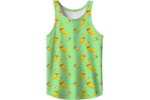 Men's 3D Graphic Tank Top, Summer Beach Sleeveless Novelty Tee, Breathable Rave Tank Top