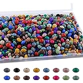 Sunrony 480Pcs Mixed Deep Color 12mm Spacer Silicone Beads for Keychain Making, Multicolor Lentil Silicone Beads for Pens and Necklace Bracelet Crafts Making (Multicolor Deep)