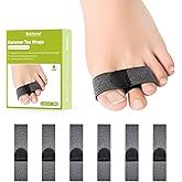 Bukihome Hammer Toe Straightener - Reusable Fabric Toe Wraps Protect and Straighten Hammertoes - Toe Corrector for Men and Women - Realign Bent, Curled, Crooked, Claw, Hammer Toes (Dark Gray, 6 Pack)