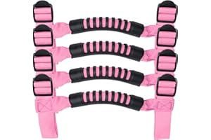 Danti 4 x Roll Bar Grab Handles Grip Handle for Jeep Wrangler YJ TJ JK JKU JL JLU Sports Sahara Freedom Rubicon X & Unlimited 1955-2024 2025(Pink)