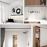 FRENESSA Shower Curtain Rod Stainless Steel Adjustable No Drill 115-185cm Black view 2