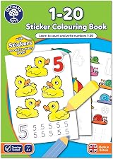 Orchard Toys 1-20 Sticker Colouring Book Educational Trace Numbers 1-20
