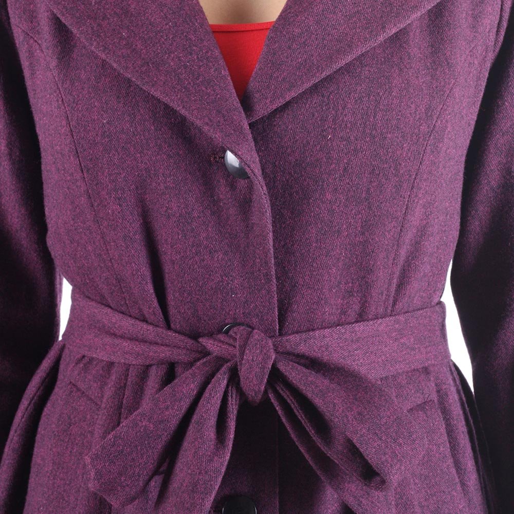 purple twill wool coat