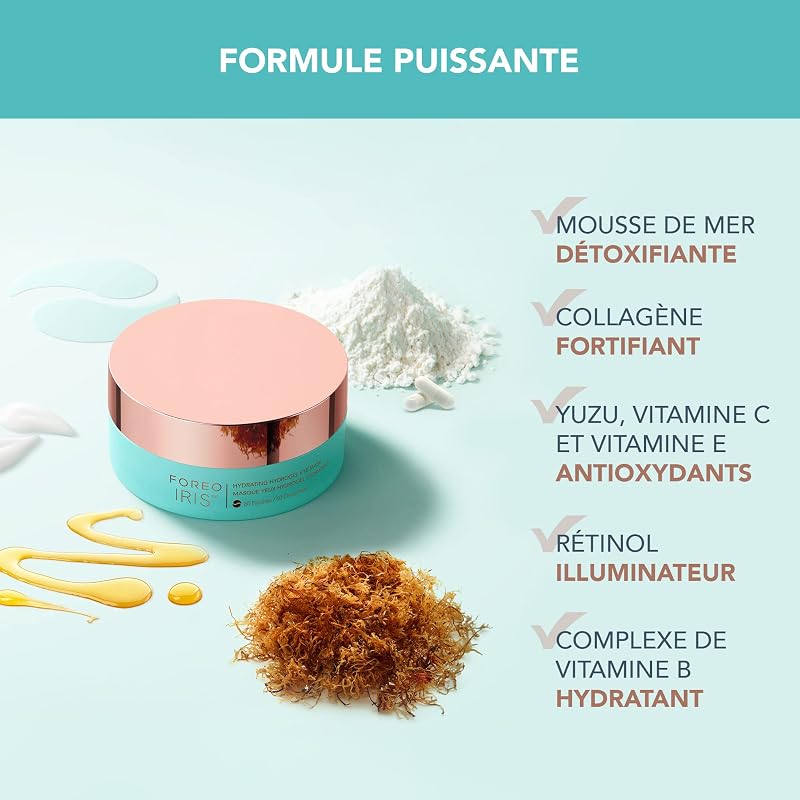 IRIS Patch Yeux Anti Cernes au Collagène et Rétinol- Anti Cernes Yeux Femmes et Hommes - Anti Poches sous les Yeux - Vtiamine E et Vitamine C - Patch Anti Rides Visage - Végan - 60 pc.