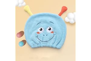 BATTILO PTY Cute Funny Hair Drying Towel for Kids Girls Microfiber Quick Drying Towel Wrap, Kids Hair Towel Wrap Absorben