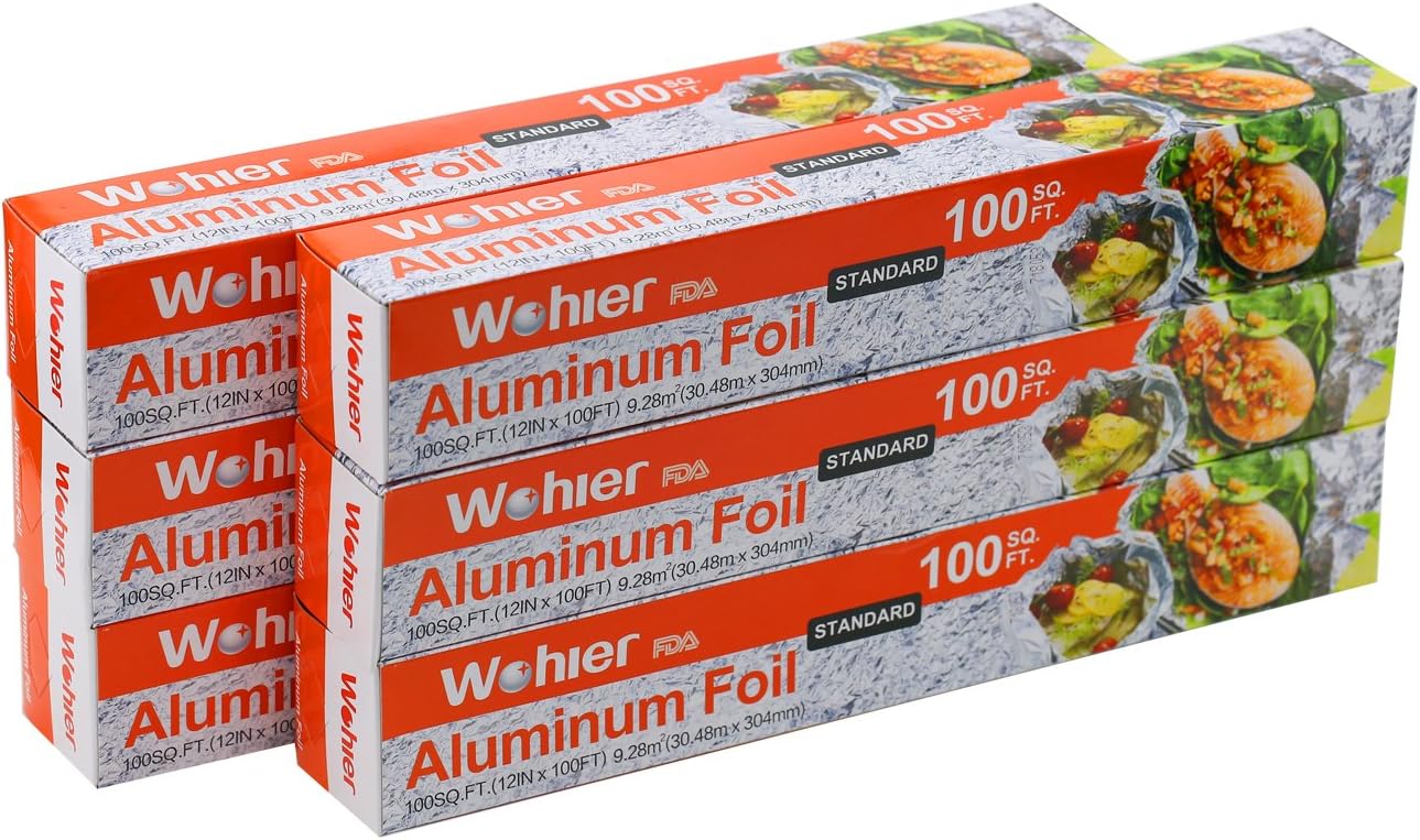 Wohler 6 Piece Aluminum Foil Durable Kitchen Wrap, 100 sq. ft.