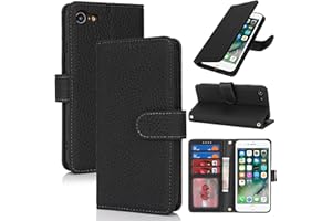 Cavor for iPhone SE (2022/2020)/7/8 Wallet Case with Card Holder for Women Men, Genuine Leather Flip Multi-Card Slots with Si