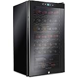 Ivation 34 Bottle Compressor Wine Cooler Refrigerator w/Lock | Large Freestanding Wine Cellar For Red, White, Champagne or Sp