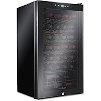 Ivation 34 Bottle Compressor Wine Cooler Refrigerator w/Lock | Large Freestanding Wine Cellar For Red, White, Champagne…