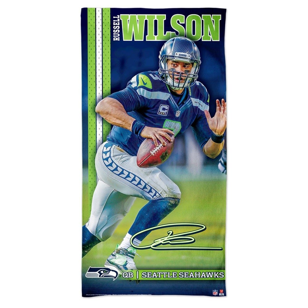 WinCraft Russell Wilson Seattle Seahawks NFL Beach Towel