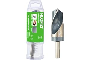 HLOFIZI 1-1/2" Cobalt Drill Bit Black and Gold Coated for Metal, Steel, Cast Iron, with 1/2" Reduced Shank