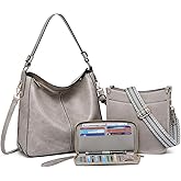 Purses for Women 3PCS, Crossbody Bags Set Large Leather Purse Shoulder Handbags with Wallet Adjustable Straps for Ladies Tote