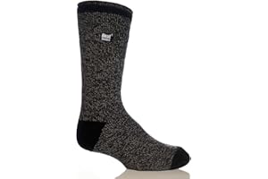 Heat Holders Men's Block Twist Socks Charcoal/Cream/Men's 7-12
