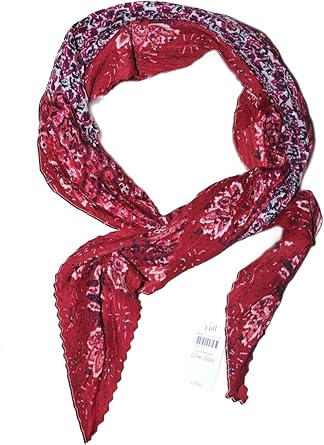 J Jill Women S Bandana Floral Crinkle Neck Scarf Red At