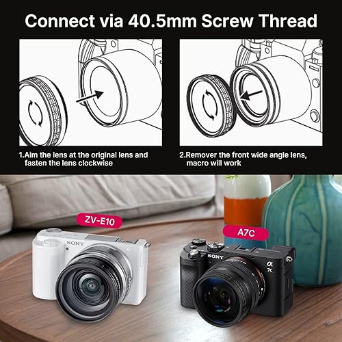 Wide Angle Lens for Sony ZV-E10 A7C, ULANZI WL-3 18mm Wide Angle