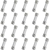 HUAREW T6.3AL250V 20 Pcs 5x20mm Slow Blow Glass Fuse 6.3A 250V 0.2 x 0.78 inch time delay Fuse