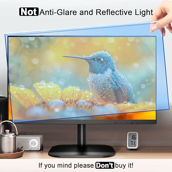 BSPROTE 27-28 INCH BLUE LIGHT FILTER FOR COMPUTER MONITOR, COMPUTER SCREEN BLUE LIGHT BLOCKER PANEL (24.8”X14.6”) FOR WIDESCREEN DESKTOP LCD TV PC MONITOR, HD NOT ANTI-GLARE