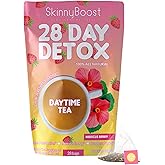 SkinnyBoost 28 Day Detox Daytime Tea -HIBISCUS BERRY (28 Tea Bags) Supports Metabolism Boost, Detox, Antioxidants, Energy, Digestion, Non GMO, Vegan, Keto Friendly