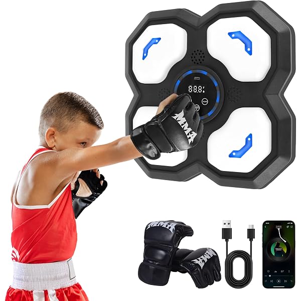 Máquina De Boxeo Con Música - Portátil, Para Pared, Entrenamiento En Casa (USB/Bluetooth)