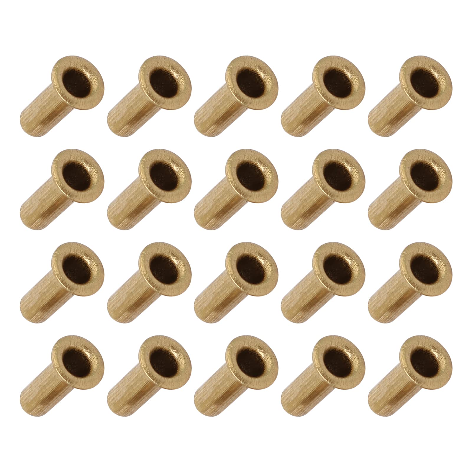 METALLIXITY Through Hole Rivet (M3x8mm) 100Pcs, Brass Plated Metal Hollow Rivet Nuts - for Leather Canvas Clothes DIY Crafts Making, Gold Tone — image 1