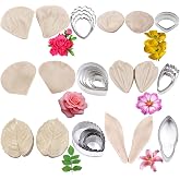 AK ART KITCHENWARE Coreopsis Daisy Fondant Tools Set - Stainless Steel Cutters & Silicone Veining Mold For Gumpaste Flowers (A336 & VM071-1)