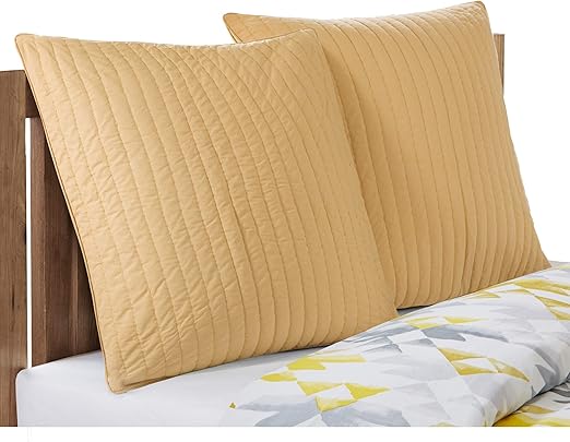 Amazon Com Ink Ivy Camila 200tc Quilted Euro Sham Yellow Home
