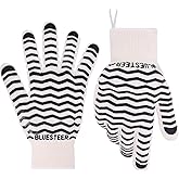 Oven Gloves, 932°F Heat Resistant Gloves, Oven Mitts with Fingers, Grill Gloves Heat Proof for Men Women, BBQ Gloves Silicone