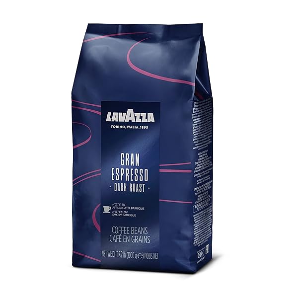 LAVAZZA GRAN ESPRESSO WHOLE BEAN COFFEE BLEND, MEDIUM ESPRESSO ROAST, BAG 2.2 LB (PACK OF 1), BALANCED AND RICH FLAVOR WITH NOTES OF COCOA