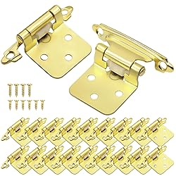 Gold 1/2 Inch Overlay Face Frame Cabinet Hinges, 20