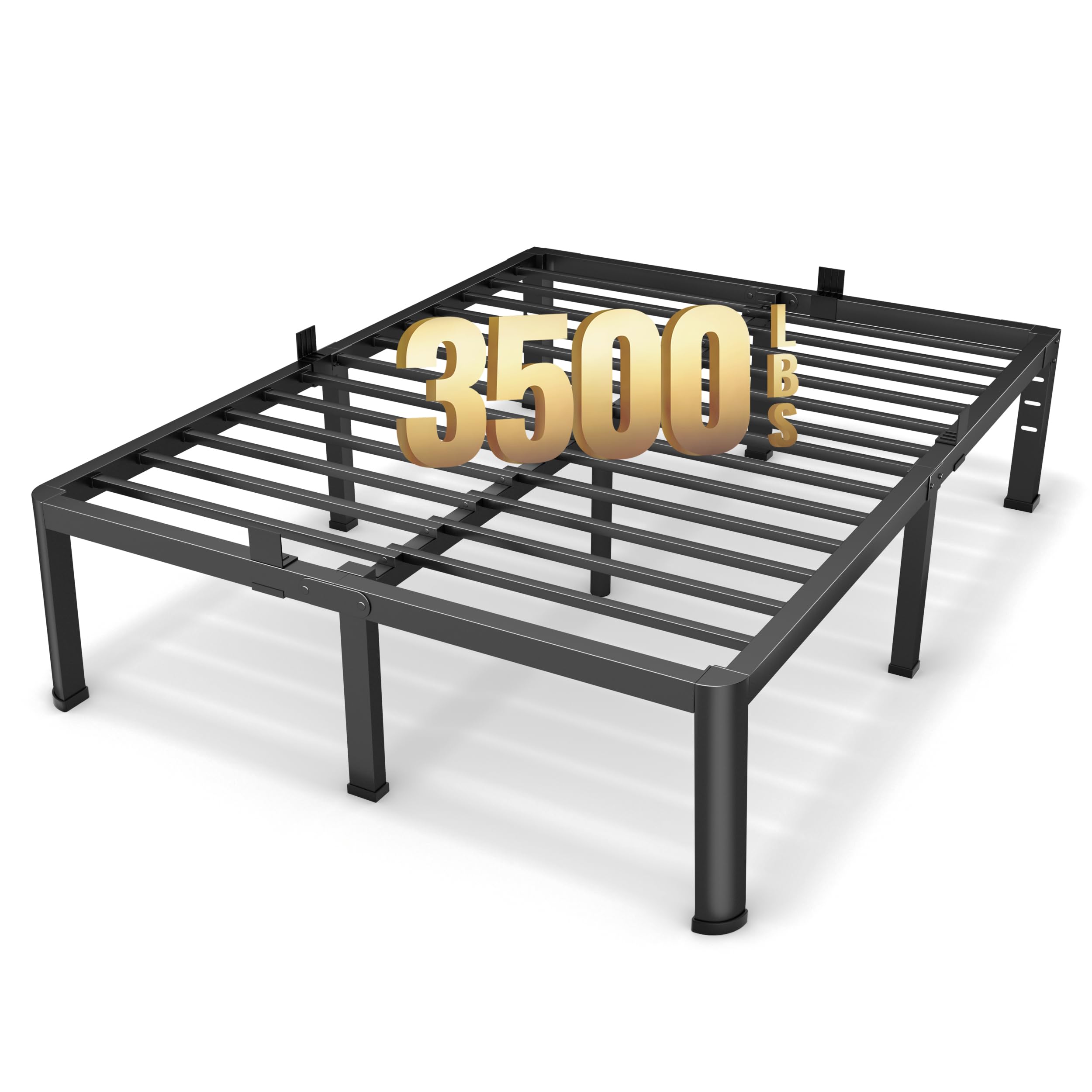 Photo 1 of Superay 16 Inch Queen Size Metal Platform Bed Frame with Round Corners, Storage Space Under High Bed Frame-Heavy Duty Steel Slats Support, Noise Free - Easy Assembly - No Box Spring Needed