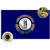 Bradford Embroidered Kentucky State Flag 3x5 feet Outdoor, Heavy Duty KY Flags State of Kentucky Flag with 2 Brass Grommets for Outsides Long Time Use