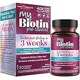 Purity Products MyBiotin ProClinical – Thicker Hair Starting in 3 Weeks & Fights Wrinkles - MB40X Patented Biotin Vitamin B7 Matrix w/Astaxanthin - 40X More Soluble vs Ordinary Biotin, 30 Veg Capsules