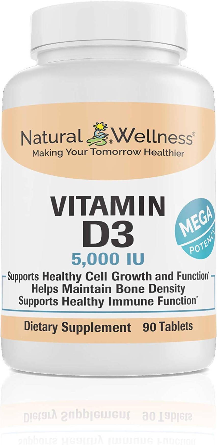 Natural Wellness - Vitamin D3 5,000 IU - 90 Tablets