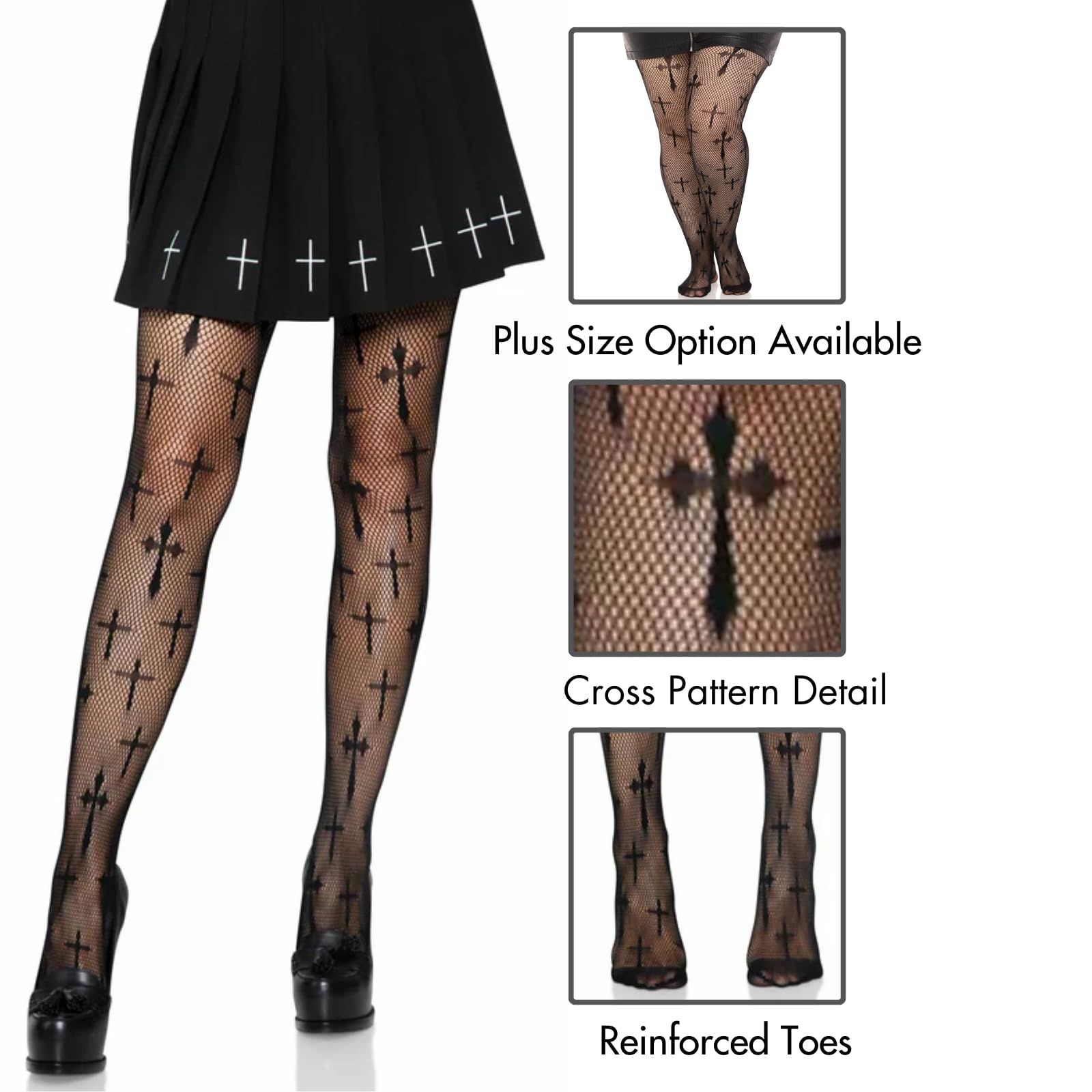 Leg Avenue womens Dark Alternative Fishnet Tights