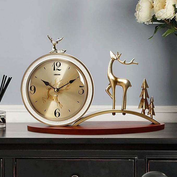 Home Decorative Luxury Desk Clock,Silent NonTicking Bedside Table