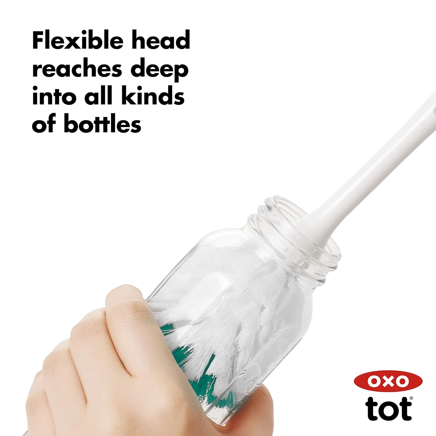 OXO Tot Bottle Brush with Nipple Cleaner and Stand, Teal : Baby