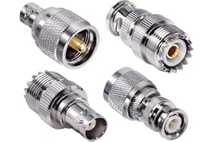 TUOLNK 4pcs PL259 SO239 to BNC Adapter Coax Cable Connector, BNC to UHF Adapter Kit Male to Female Cable Gender Changers Coaxial Connector Kit for CB Radio,Radio,Antennas,Extension Coax Cable
