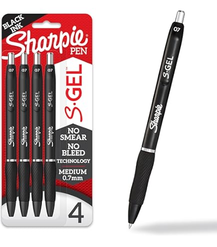 Innertone Black Gel Pens 12-Pack - 0.7mm Fine Point Retractable With 4 Refills