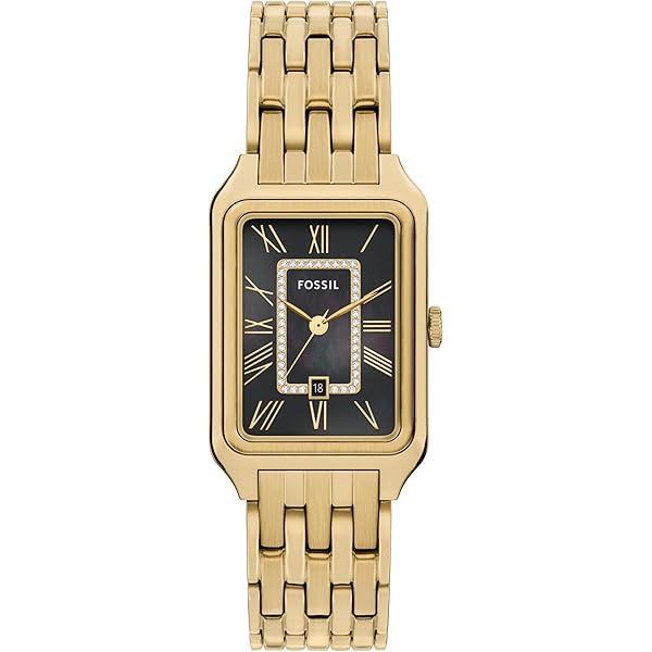 Amazon.com: Fossil Women's Raquel Three-Hand Date Gold-Tone