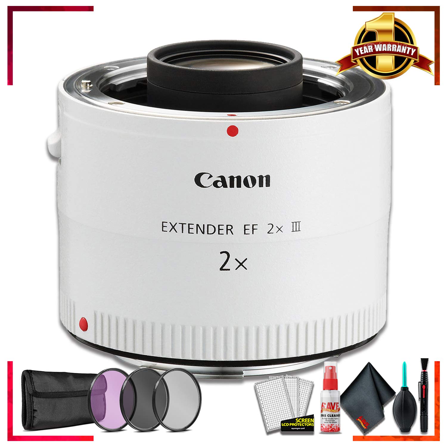 Canon Extender EF 2X III (International Model) + 3 Pcs Filter Kit